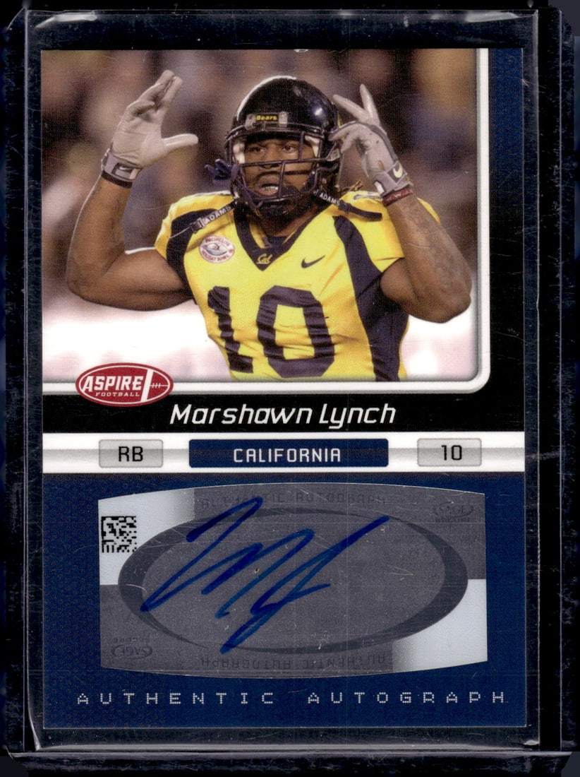 Marshawn Lynch Rookie Auto 2007 Sage #12A Cal, Seattle Seahawks: Sports Cards, NFL Trading Cards, Football Cards, Rookie Cards, Rookie Football Cards, Sports Cards for Sale Near Me, Prizm Football Cards Cards for Sale Near Me, Football Cards for Sale