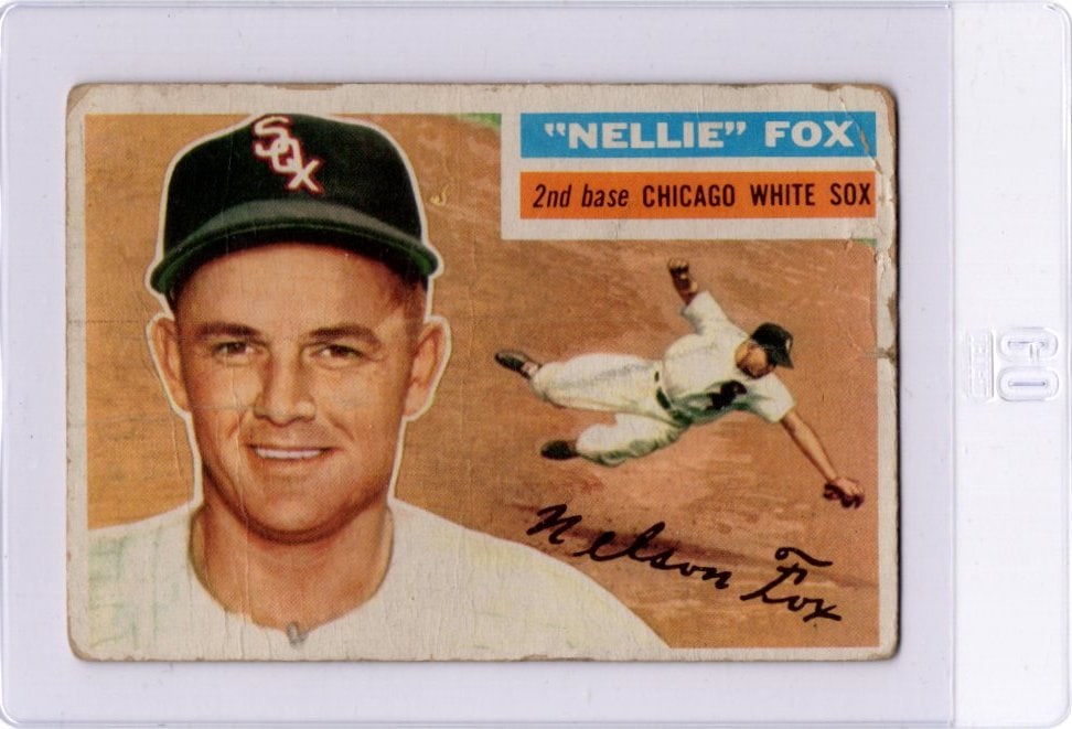Nellie Fox 1956 Topps #118 Low Grade, Creases, See Pictures. Vintage Baseball Card (1 of 2)