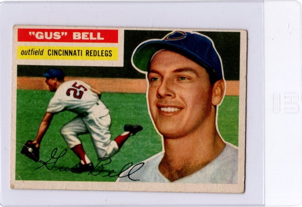 Gus Bell 1956 Topps #162 A Few Small Creases See Pictures: MLB Trading Cards, Baseball Cards, Topps Cards, Topps Baseball Cards, Topps Vintage Cards, Sports Cards for Sale Near Me, Vintage Sports Card, Vintage Baseball Cards, Old Baseball Cards, Old Sports Ca