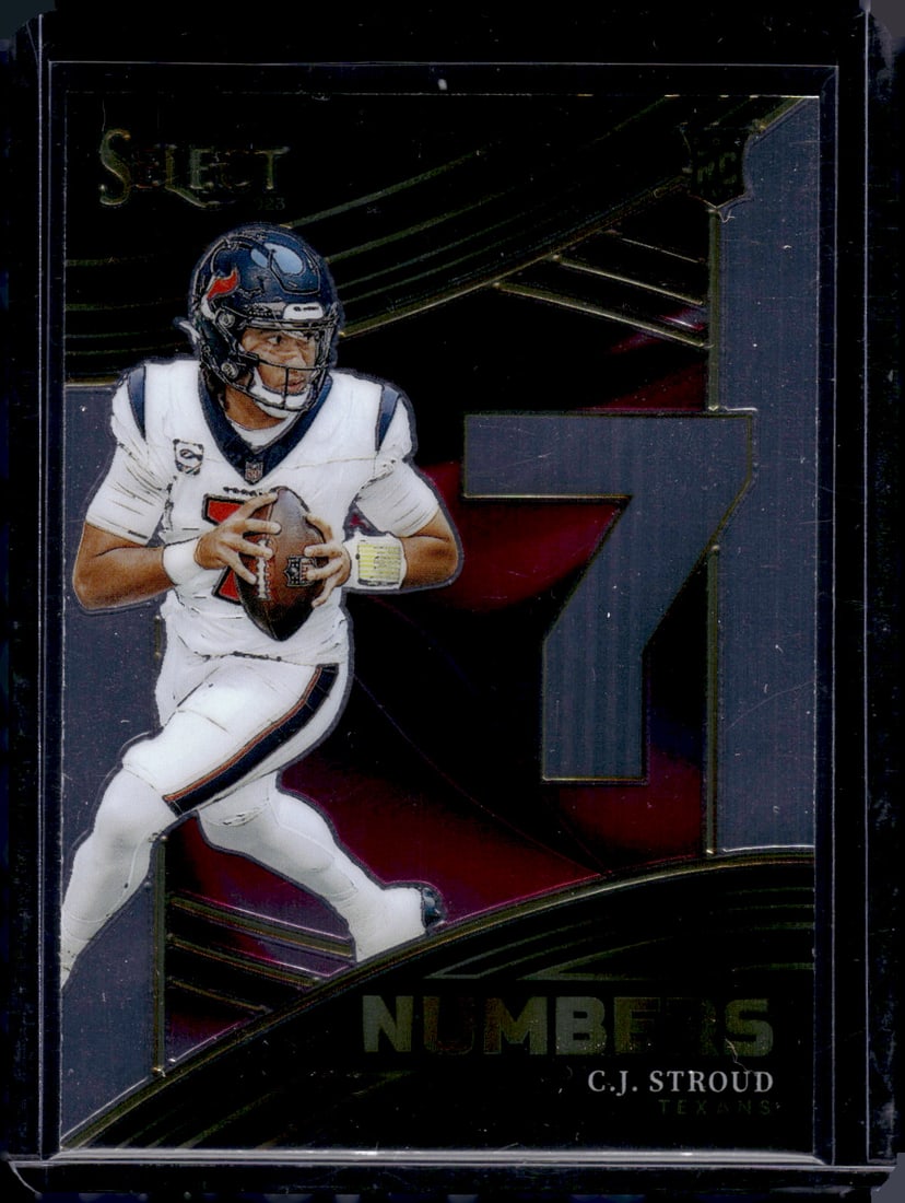Cj Stroud Rookie Card Numbers 2023 Select #NMB-CST Houston Texans: Panini Select, Prizm, Mosaic, Contenders, Zenith, Phoenix, Illusions, Absolute, Rookie NFL Sports Trading Cards, SP, SSP, Cards, Football Cards for Sale Near Me, Superbowl & Hall of Fame Player Cards,