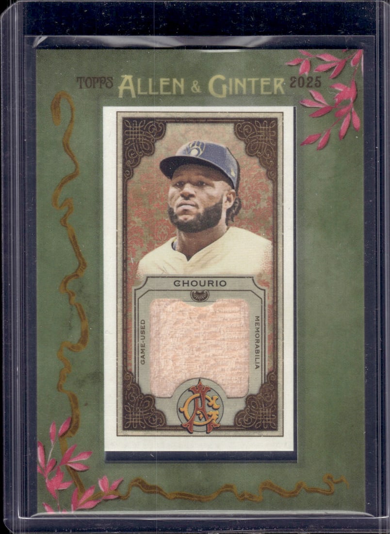 Jackson Chourio Game Used Bat Patch 2025 Allen & Ginter #MFR-JCH Milwaukee Brewers (1 of 2)