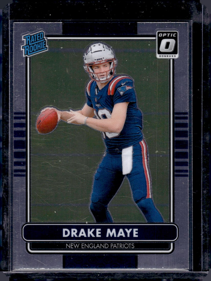 Drake Maye Rookie Card Retro Series 2024 Donruss Optic #3 New England Patriots: Panini Select, Prizm, Mosaic, Contenders, Zenith, Phoenix, Illusions, Absolute, Rookie NFL Sports Trading Cards, SP, SSP, Cards, Football Cards for Sale Near Me, Superbowl & Hall of Fame Player Cards,
