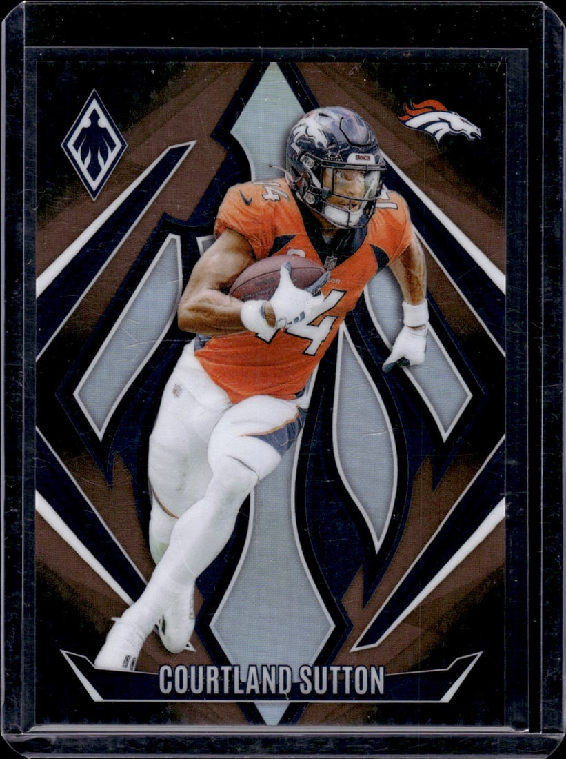 Courtland Sutton Bronze Fade /125 2024 Panini Phoenix #29 Denver Broncos: Panini Select, Prizm, Mosaic, Contenders, Zenith, Phoenix, Illusions, Absolute, Rookie NFL Sports Trading Cards, SP, SSP, Cards, Football Cards for Sale Near Me, Superbowl & Hall of Fame Player Cards,