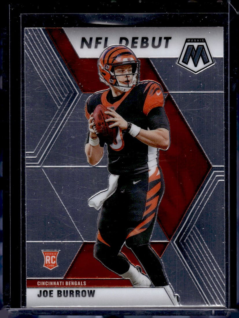 Joe Burrow Rookie Card 2020 Mosaic #261 Cincinnati Bengals: Panini Select, Prizm, Mosaic, Contenders, Zenith, Phoenix, Illusions, Absolute, Rookie NFL Sports Trading Cards, SP, SSP, Cards, Football Cards for Sale Near Me, Superbowl & Hall of Fame Player Cards,