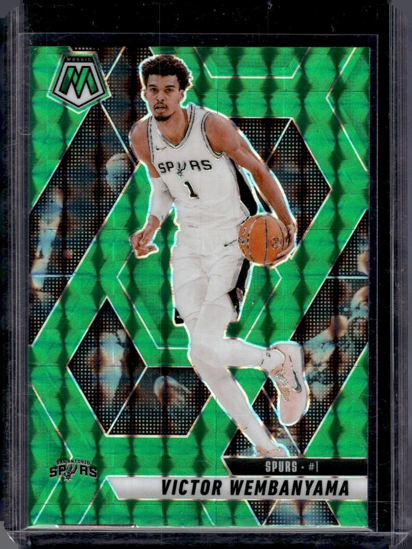 Victor Wembanyama Green Mosaic Prizm 2024-25 Mosaic #31 San Antonio Spurs: Panini Select, Prizm, Mosaic, Contenders, Revolution, Phoenix, NBA Hoops, Rookie NFL Sports Trading Cards, Silver, SP, SSP, Wave Prizms, Numbered Cards, Basketball sports Cards for Sale Near Me, NBA C