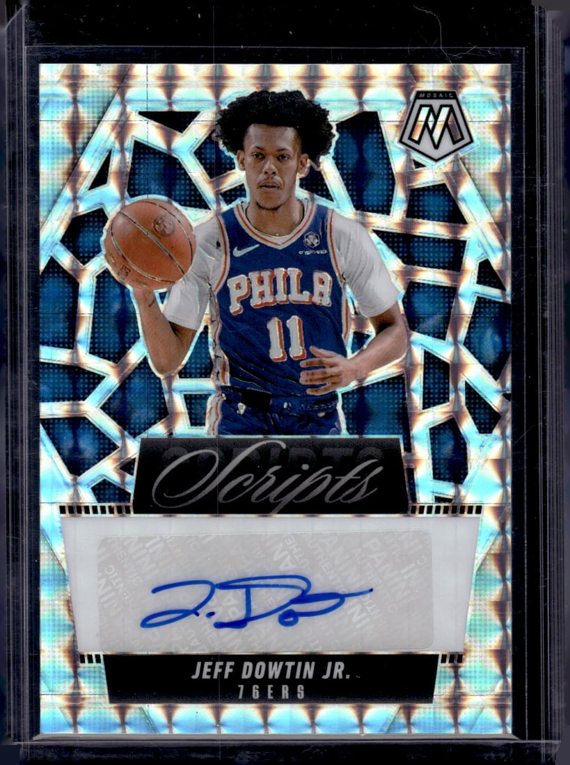 Jeff Dowtin Jr. Silver Mosaic Auto 2024-25 Mosaic #MS-JDJ Sixers (1 of 2)