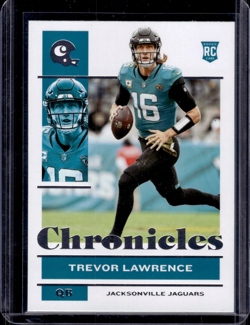 Trevor Lawrence Rookie Card 2021 Chornicles #47 Jacksonville Jaguars: Panini Select, Prizm, Mosaic, Contenders, Zenith, Phoenix, Illusions, Absolute, Rookie NFL Sports Trading Cards, SP, SSP, Cards, Football Cards for Sale Near Me, Superbowl & Hall of Fame Player Cards,