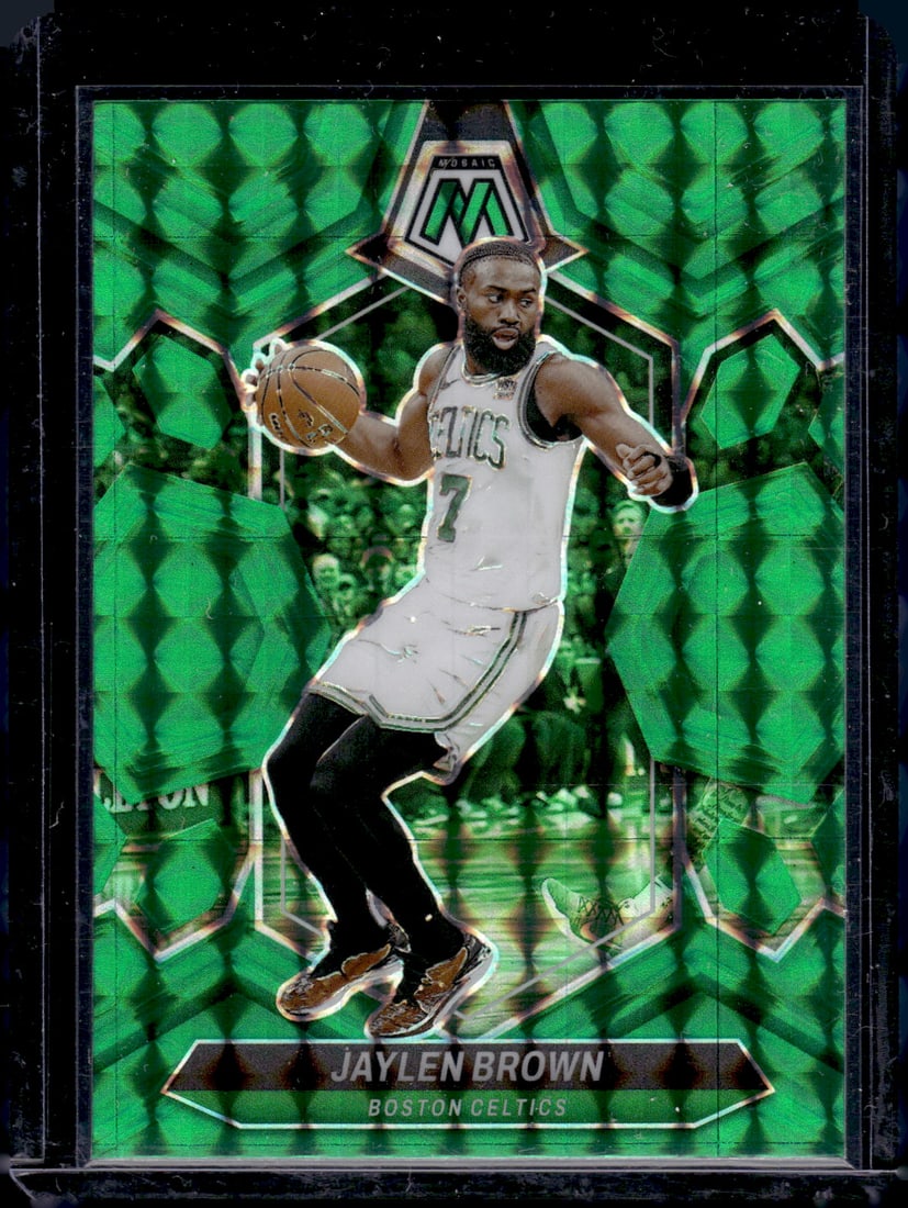 Jaylen Brown Green Mosaic Prizm 2023-24 Mosaic #182 Boston Celtics: Panini Select, Prizm, Mosaic, Contenders, Revolution, Phoenix, NBA Hoops, Rookie NFL Sports Trading Cards, Silver, SP, SSP, Wave Prizms, Numbered Cards, Basketball sports Cards for Sale Near Me, NBA C
