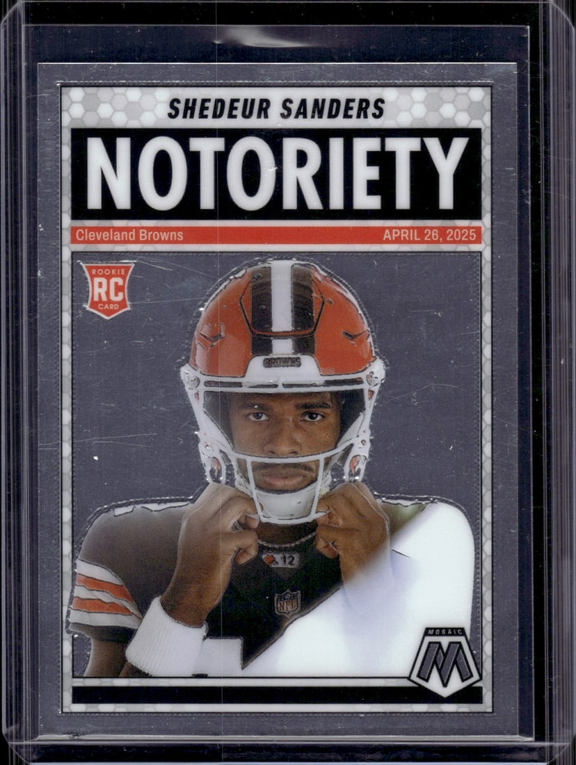 Shedeur Sanders Rookie Card Notoriety 2025 Mosaic #13 Cleveland Browns: Panini Select, Prizm, Mosaic, Contenders, Zenith, Phoenix, Illusions, Absolute, Rookie NFL Sports Trading Cards, SP, SSP, Cards, Football Cards for Sale Near Me, Superbowl & Hall of Fame Player Cards,