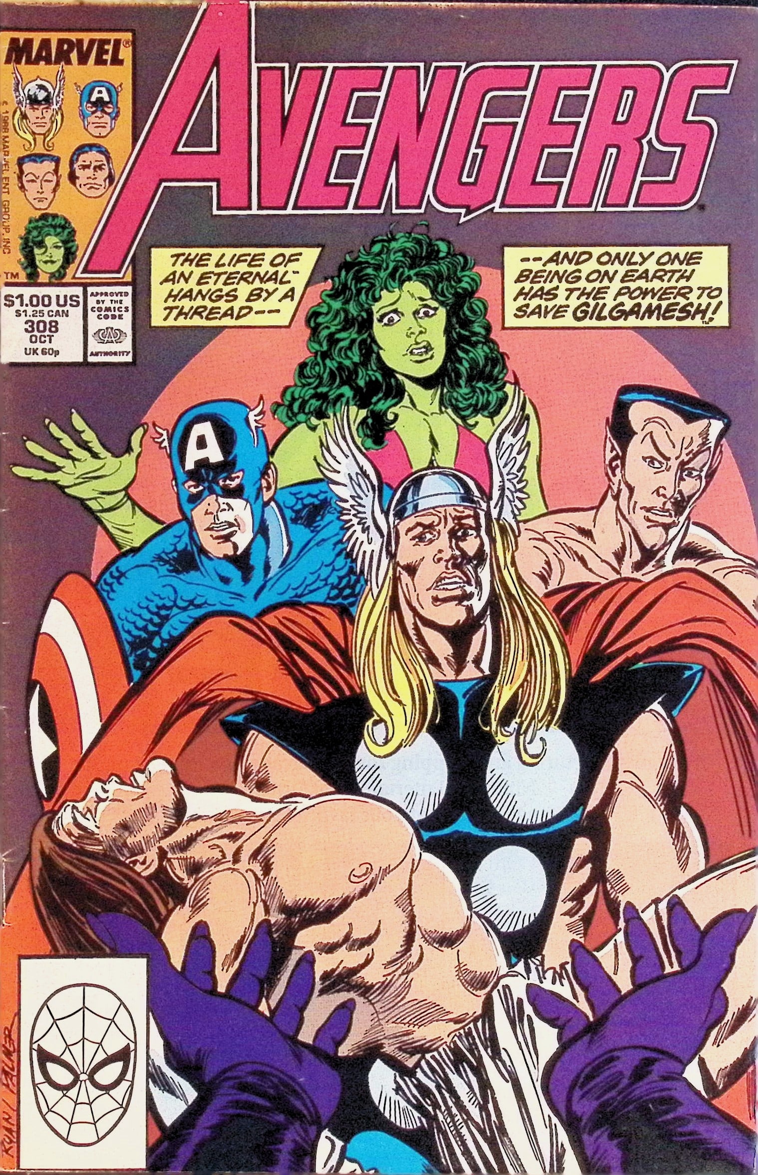 Avengers Vintage Marvel Comic book: 1989 #308 Oct (1 of 4)