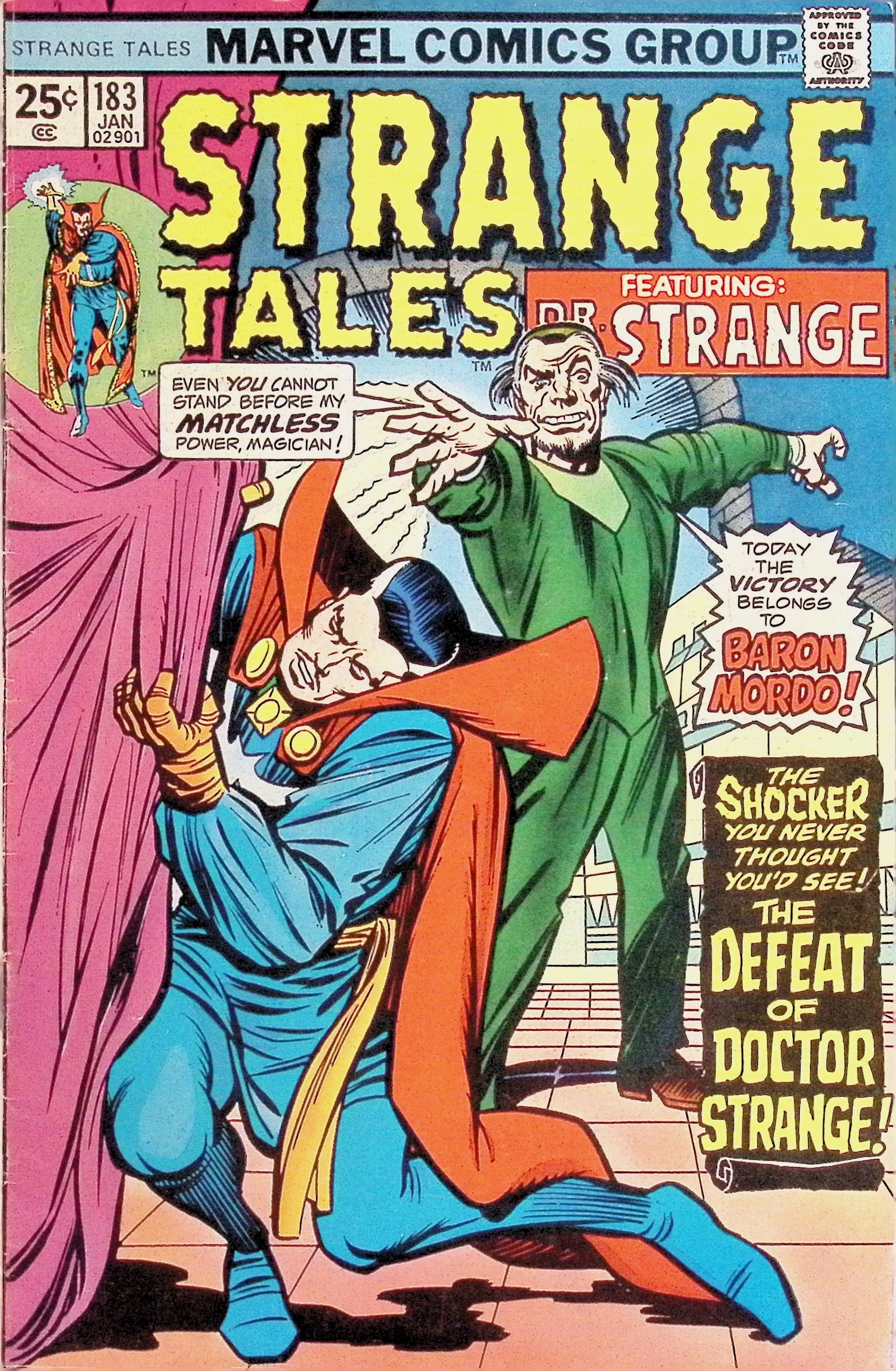 Strange Tales Featuring: Dr. Strange Vintage Marvel Comic book: 1976 #183 Jan (1 of 4)