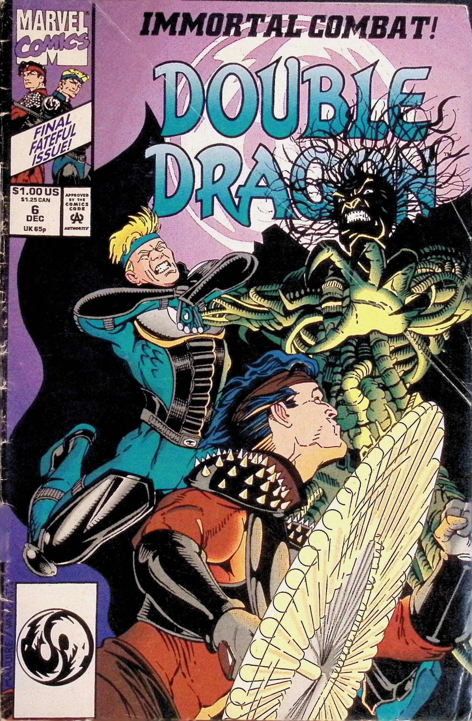 Immortal Combat Double Dragon Vintage Comic book: 1991 #6 Dec (1 of 4)