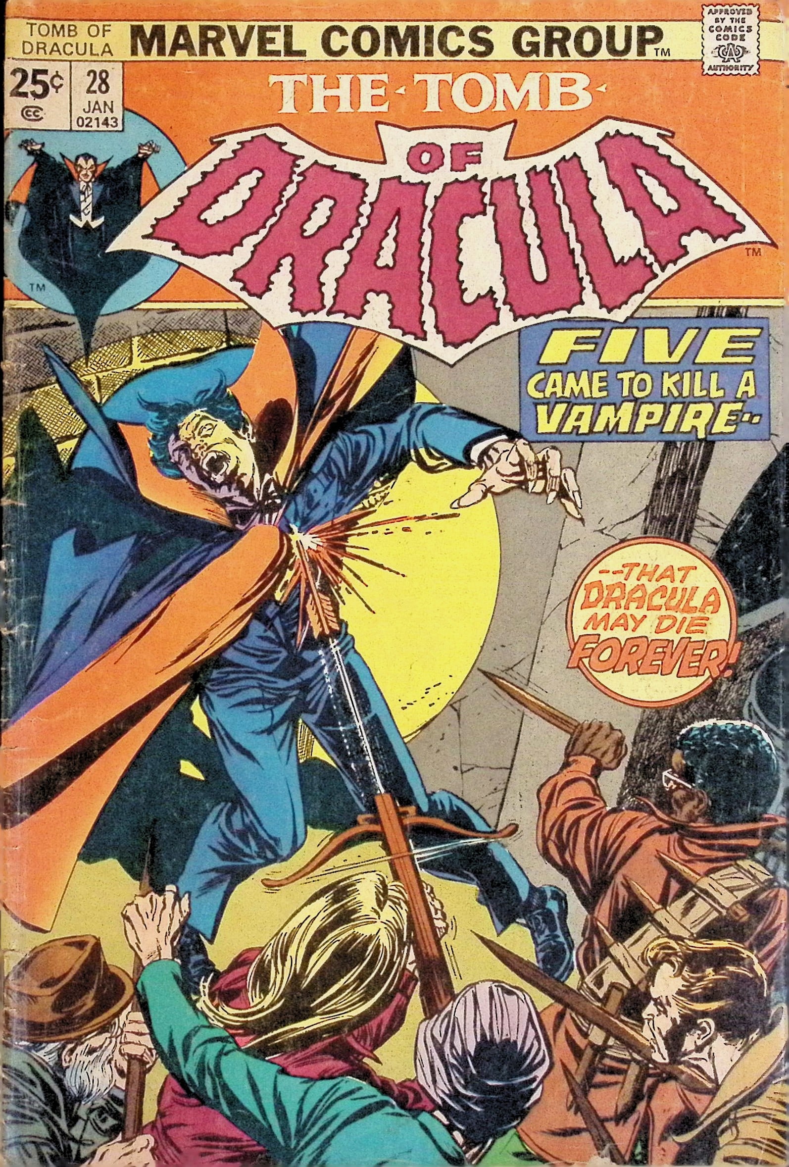 The Tomb of Dracula, Marvel Vintage Comic Book:1975 #28 Jan, Low Grade (1 of 4)