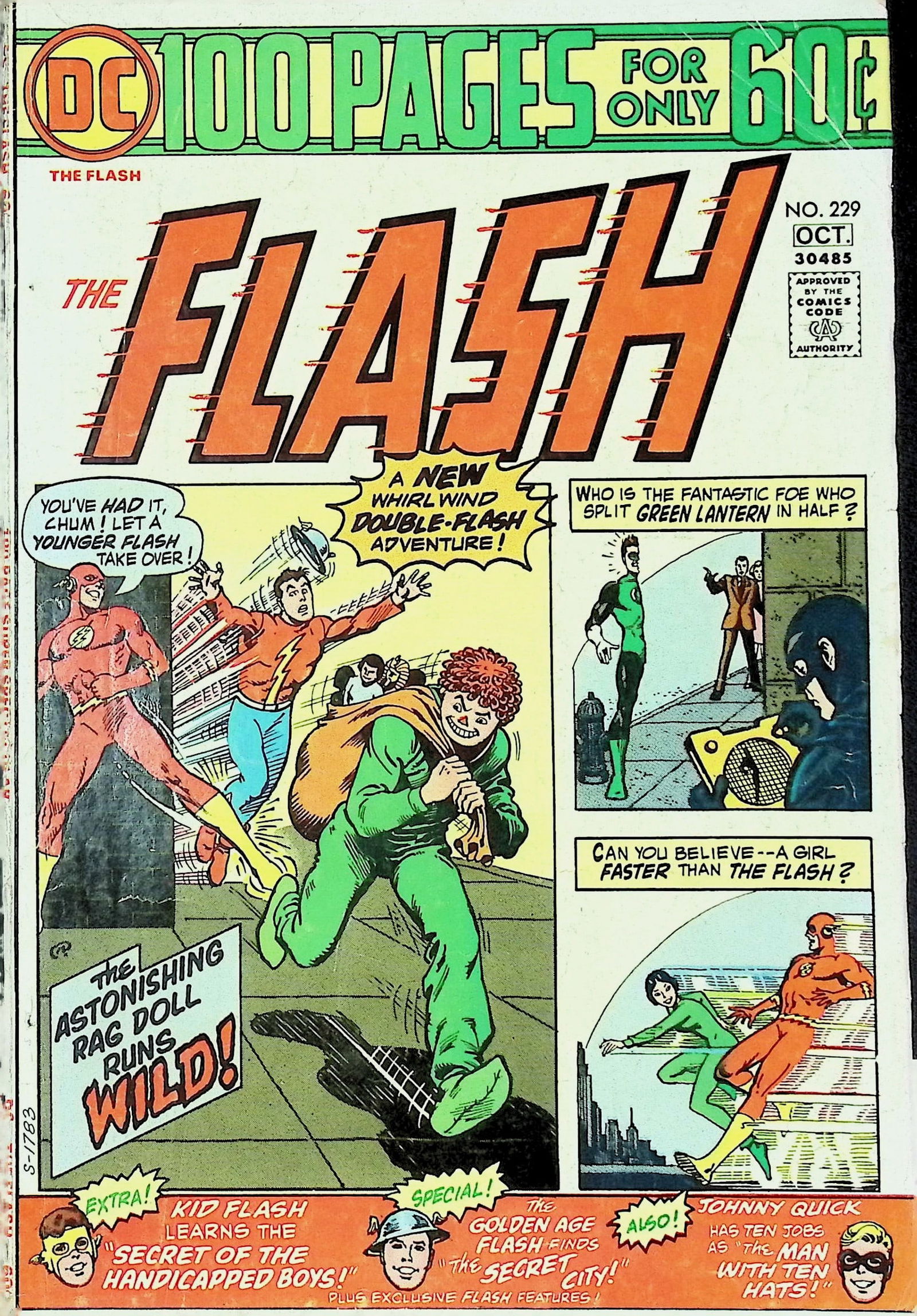 The Flash 100 Pages DC Vintage Comic Book: 1974 #229 Oct, Low Grade (1 of 4)