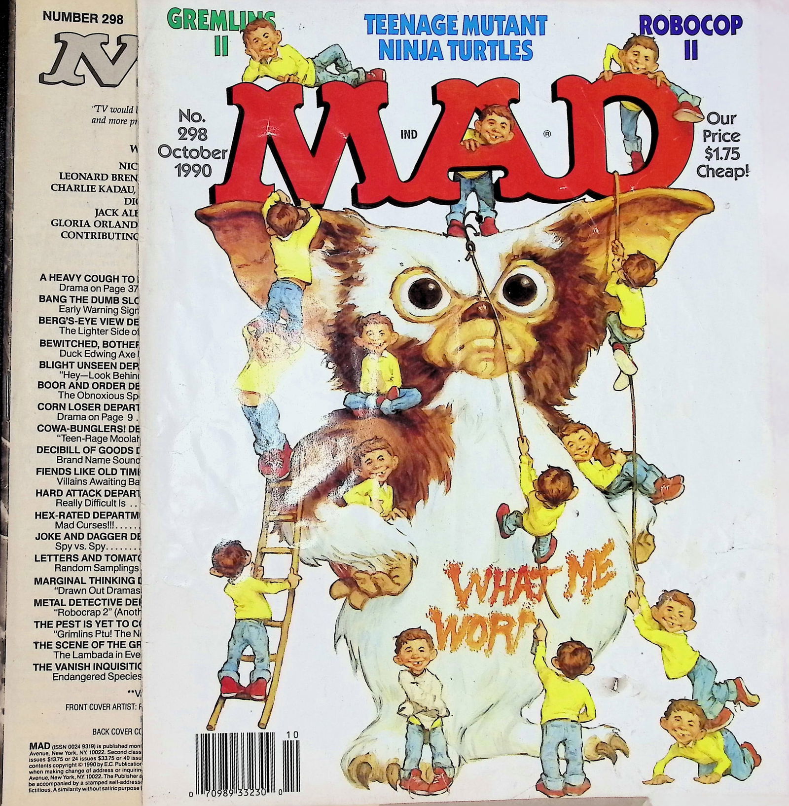 Mad Magazine 1990 #298 Oct Gremlins II Robocop II, Low Grade (1 of 4)