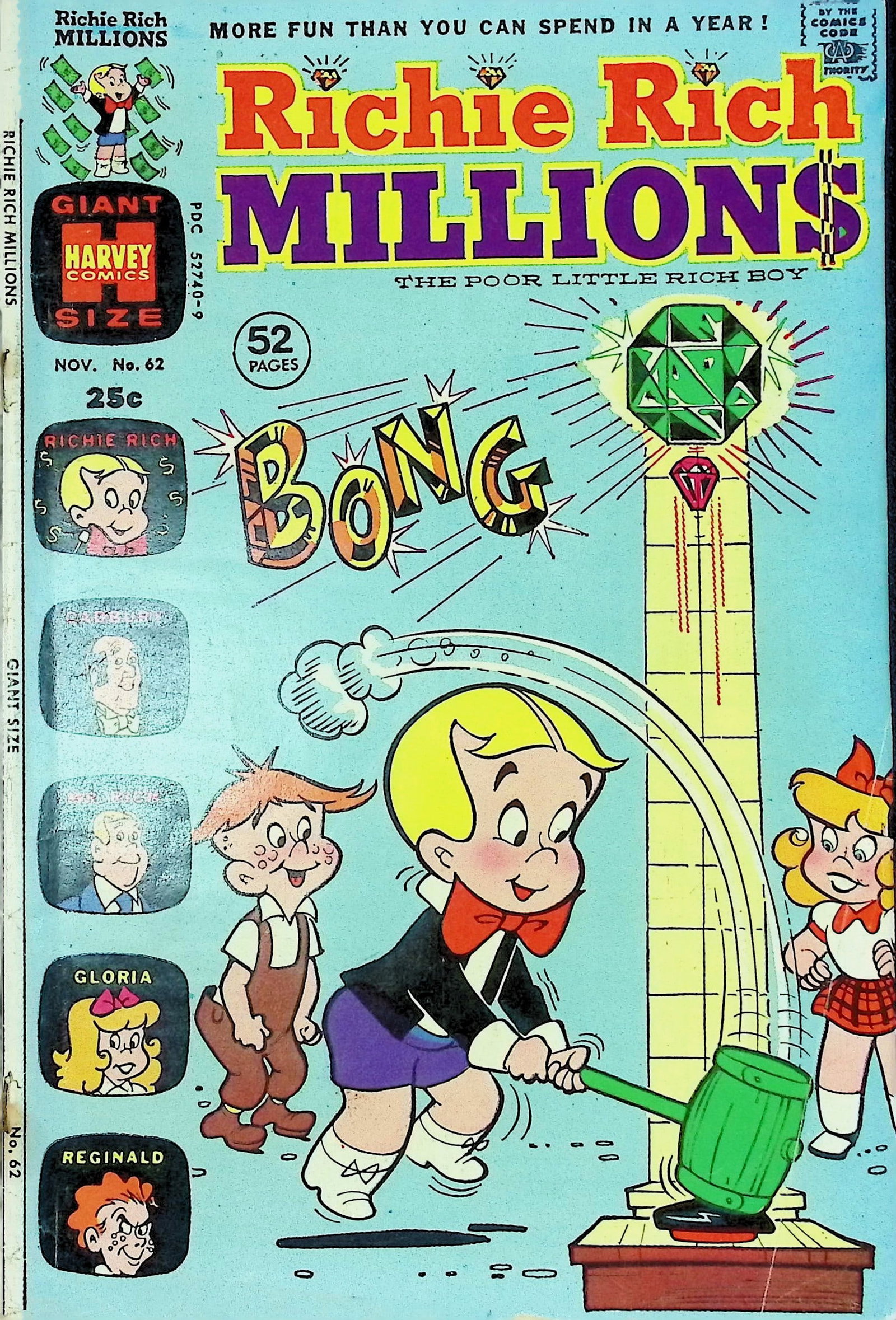 Richie Rich Millions Harvey Vintage Comic Book: 1973 #62 Nov, Low Grade (1 of 4)
