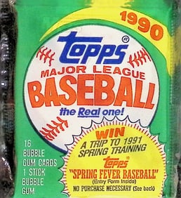 1990 Topps Series 1 Vintage Baseball Cards Retail Box Wax Pack Sports Cards