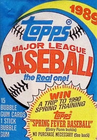 1989 Topps Series 1 Vintage Baseball Cards Retail Box Wax Pack Sports Cards