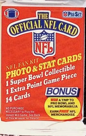 1989 Pro-Set Football Cards Retail Box Wax Pack, Sports Cards