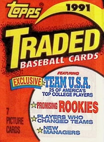 1991 Topps TRADED Series Vintage Baseball Cards Retail Box Wax Pack Sports Cards Rookie Cards