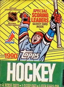 1990 Topps Vintage Hockey Cards Retail Box Wax Pack Sports Cards Wayne Gretzky