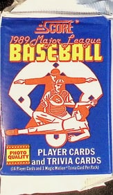 1989 Score Series 1 Vintage Baseball Card Factory Sealed Retail Box Wax Pack, Sports Cards