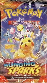 Pokemon Scarlet & Violet Surging Sparks 10 Card TCG Booster Pack, Charizard, Pikachu, Holo