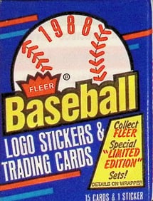 1988 Fleer Baseball Cards Retail Box Pack Sports Cards MLB Trading Cards Rookie Cards