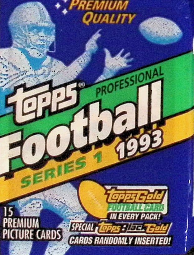 1993 Topps Football Card Retail Box Wax Pack - John Elway, Dan Marino, Joe Montana (1 of 1)