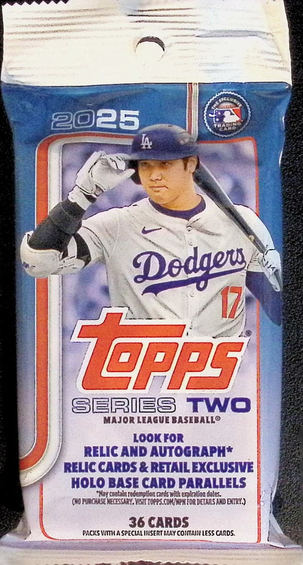 2025 Topps Series 2 Baseball Cards HANGER VALUE FAT PACK Sports Cards (1 of 1)