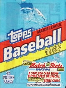 1992 Topps Vintage Series 1 Baseball Cards CELLO  RETAIL BOX FAT PACK, Sports Cards  Rookie Cards