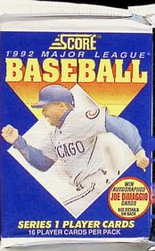 1992 Score Series 1 Vintage Baseball Cards Retail Box Pack, Sports Cards