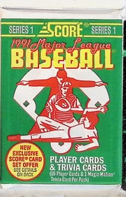 1991 Score Series 1 Vintage Baseball Card Retail Box Pack, Sports Cards