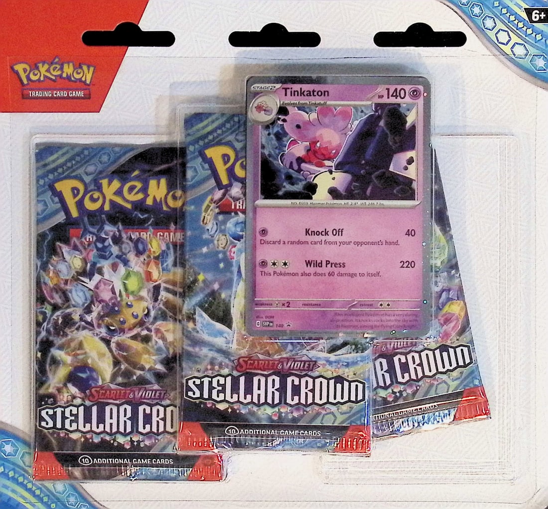 2024 Pokemon Scarlet & Violet Stellar Crown 3 Pack 30 Card Booster Hanger Blister Charizard (1 of 1)