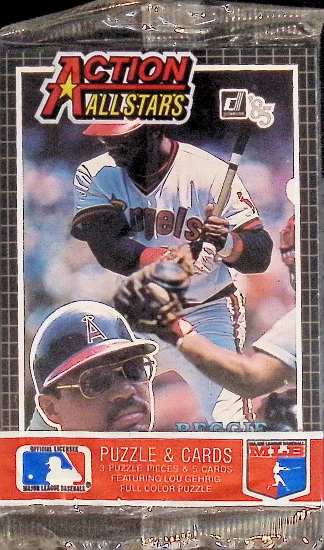 1985 Donruss Action All-stars Baseball Jumbo Card Pack - Reggie Jackson on Front (1 of 2)