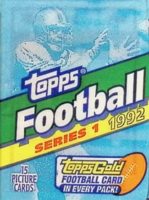 1992 Topps Football Card Retail Box Wax Pack - John Elway, Dan Marino, Joe Montana