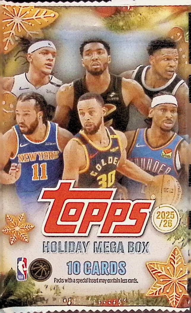 2025-26 Topps Basketball Card HOLIDAY MEGA BOX PACK - RC'S: Cooper Flagg, Stephon Castle, VJ: Topps Basketball NBA Trading & Sports Cards, Rookie Cards in this set are Cooper Flagg, Dylan Harper, Ace Bailey, V J Edgecombe, Kon Knueppel , Autographs, Signatures, Green Topps Logo Refractor, Auct