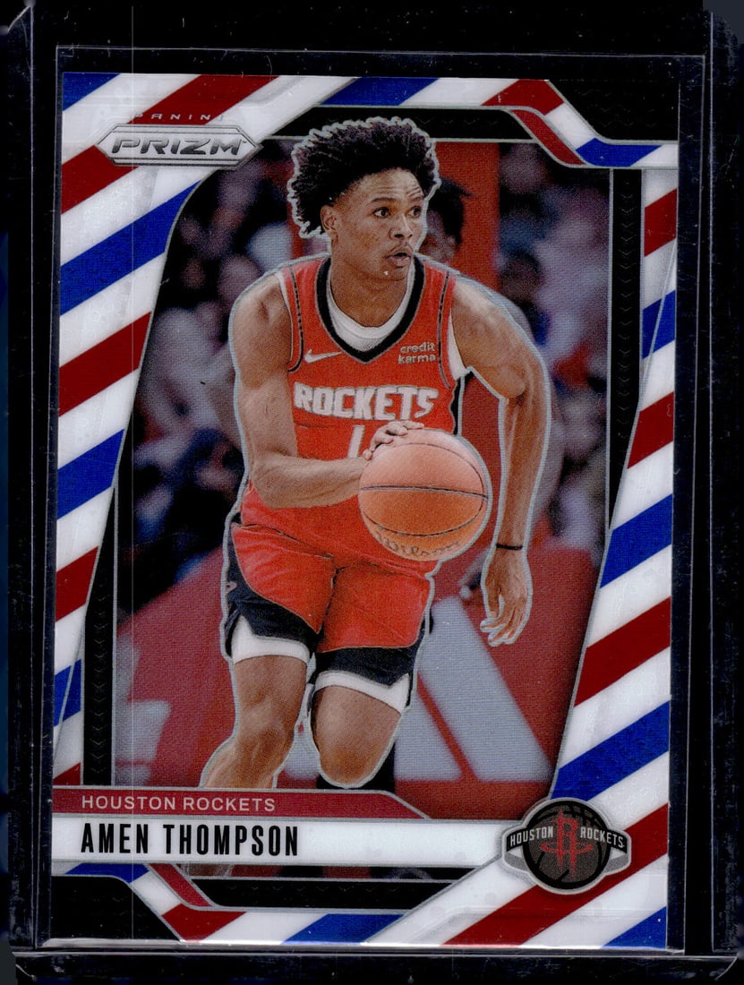 Amen Thompson Red White Blue Prizm 2024-25 Panini Prizm #118 Houston Rockets (1 of 2)