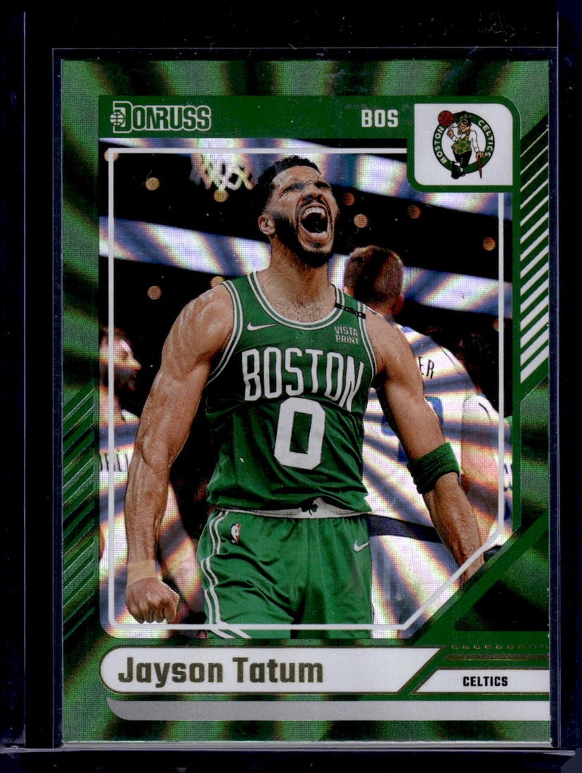 Jayson Tatum Green Laser 2024-25 Donruss #49 Boston Celtics (1 of 2)
