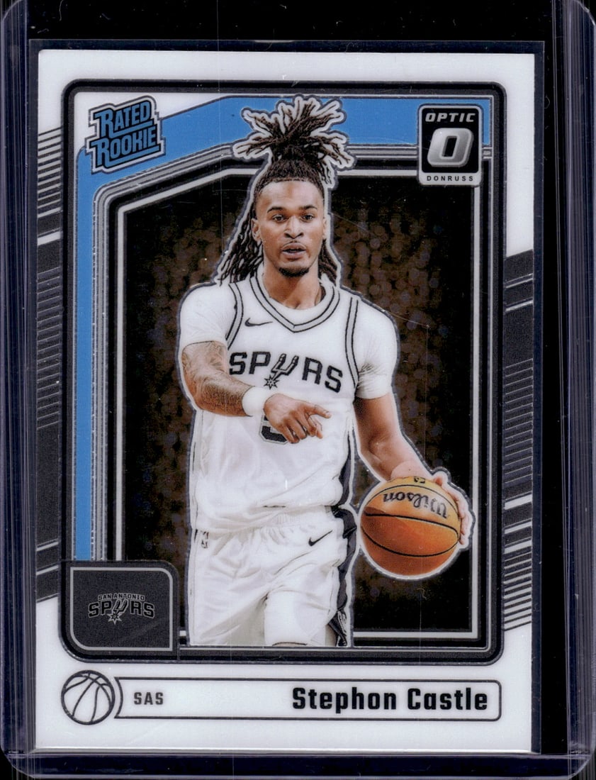 Stephon Castle Rookie Card 2024-25 Donruss Optic #254 San Antonio Spurs (1 of 2)