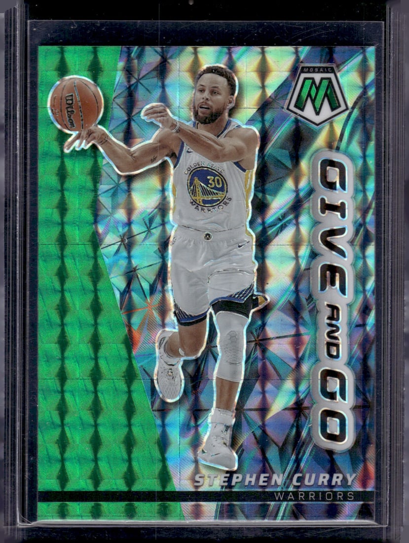 Stephen Curry Give and Go Green Mosaic Prizm 2022-23 Mosaic #11 Warriors (1 of 2)