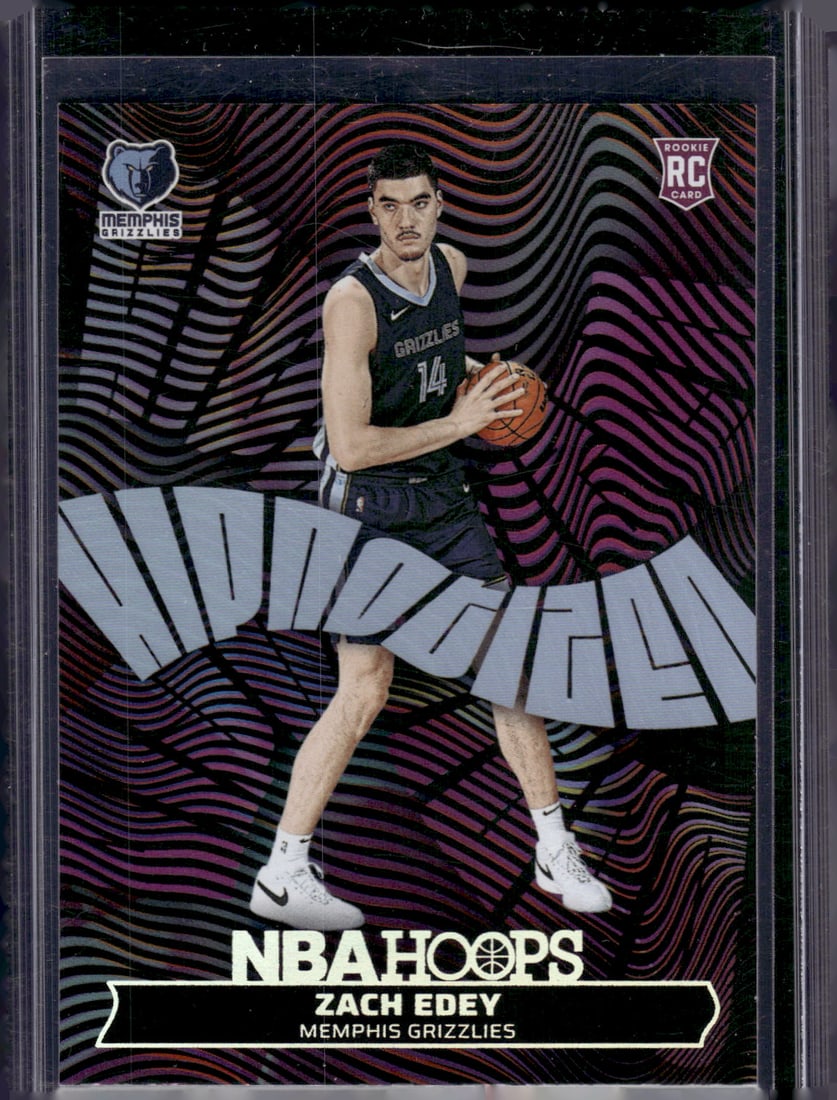 Zach Edey Rookie Card Hipnotized 2024-25 NBA Hoops #4 Memphis Grizzlies (1 of 2)
