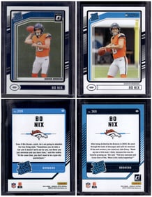 Lot of 2 Bo Nix Rookie Cards. Donruss Optic #209 & Donruss #369. Denver Broncos