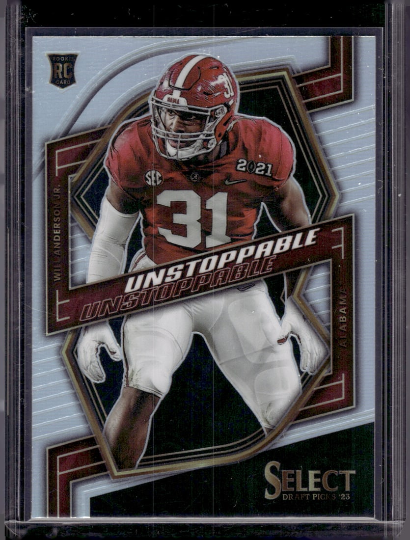Will Anderson Jr. Rookie Card Unstoppable Silver Prizm 2023 Select Draft Picks #UN-14 (1 of 2)