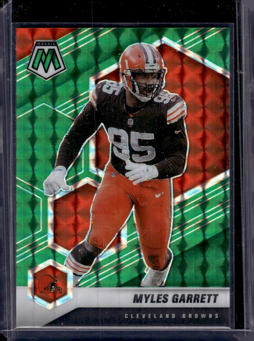 Myles Garrett Green Mosaic Prizm 2021 Mosaic #57 Cleveland Browns (1 of 2)