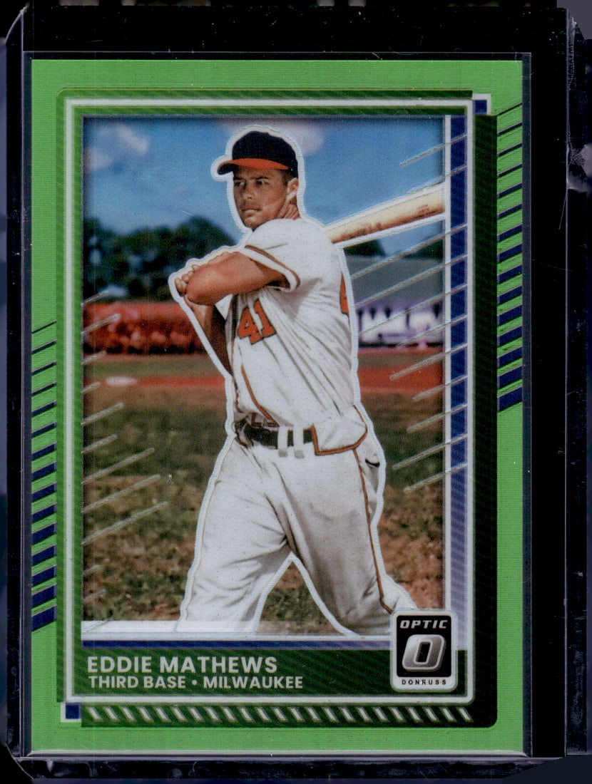 Eddie Matthews Lime Green Prizm /149 2025 Donruss Optic #67 (1 of 2)