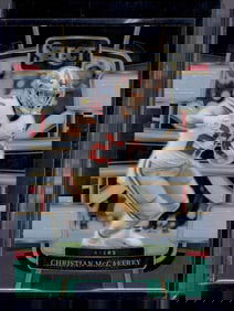 Christian McCaffrey Black/Green Prizm Die Cut 2023 Select #88 49ers