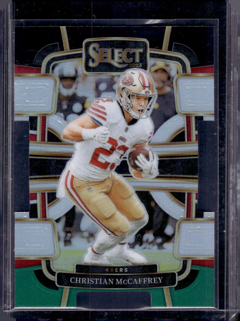 Christian McCaffrey Black/Green Prizm Die Cut 2023 Select #88 49ers (1 of 2)