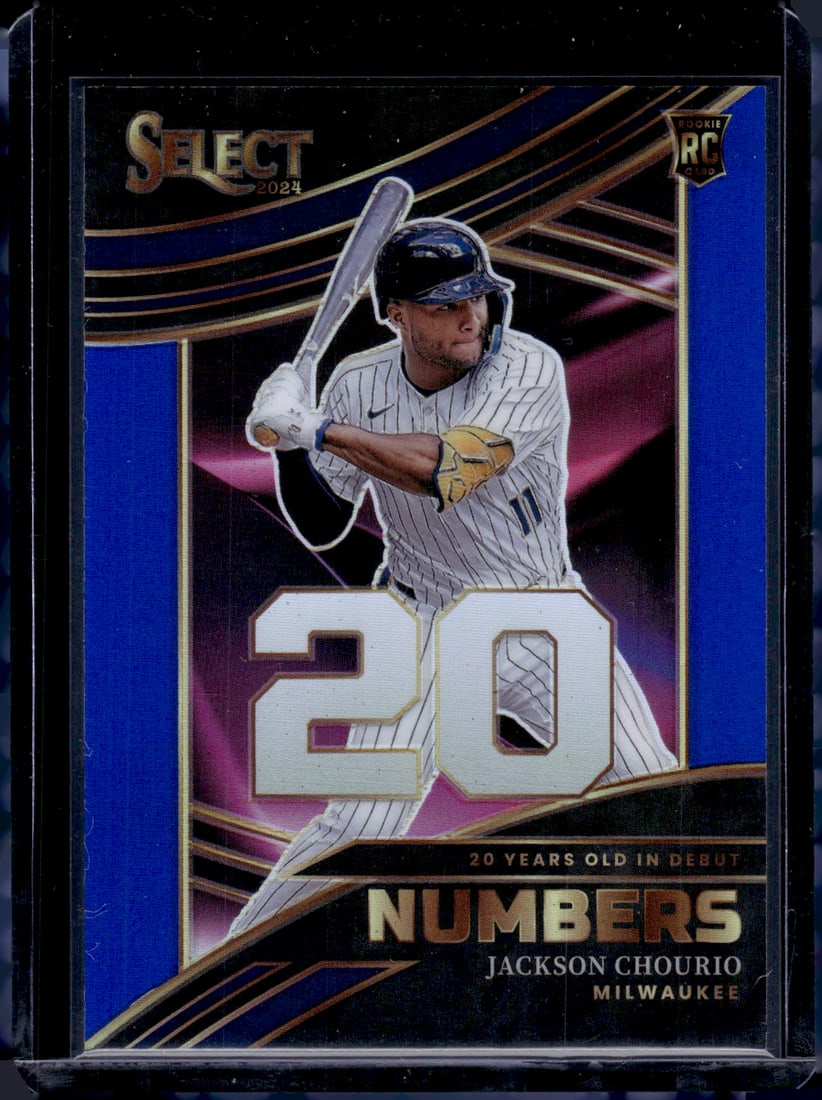 Jackson Chourio Rookie Card Numbers Blue Prizm /49 2024 Select #25 Brewers (1 of 2)