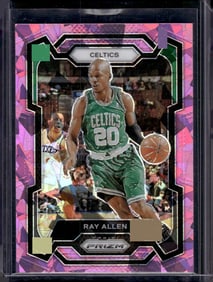 Ray Allen Pink Cracked Ice 2023-24 Panini Prizm #192 Boston Celtics